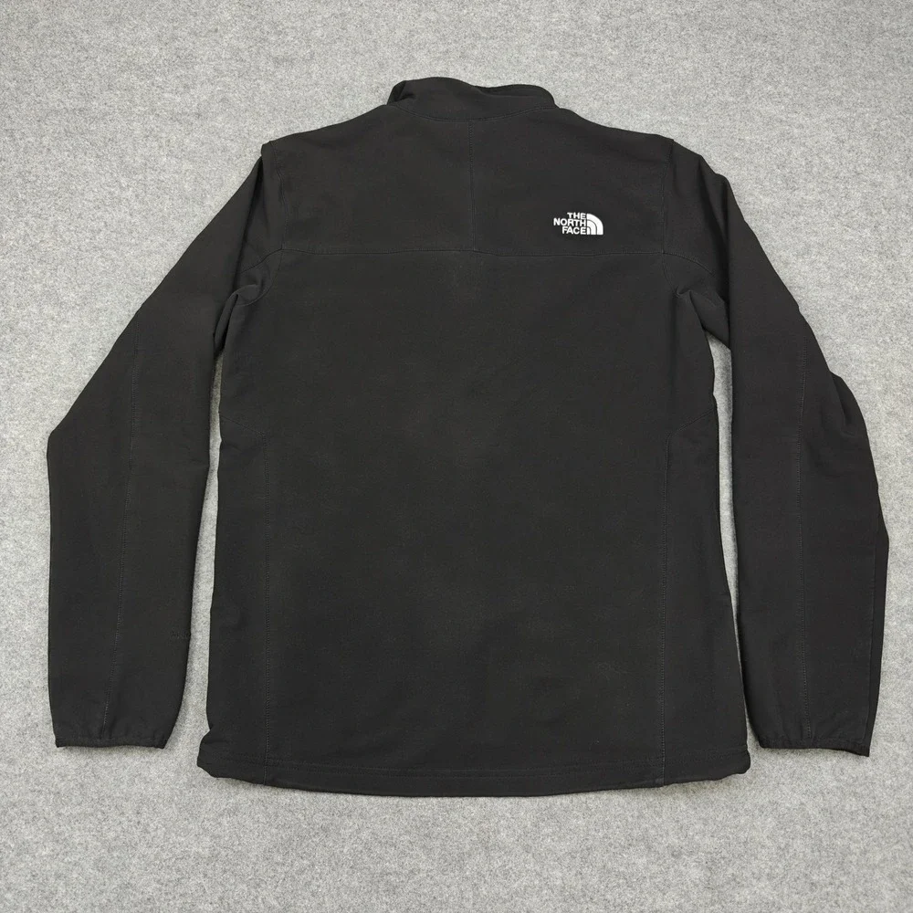 The North Face Windwall Jacket Mens Medium Black Softshell Fleece Lined Full Zip